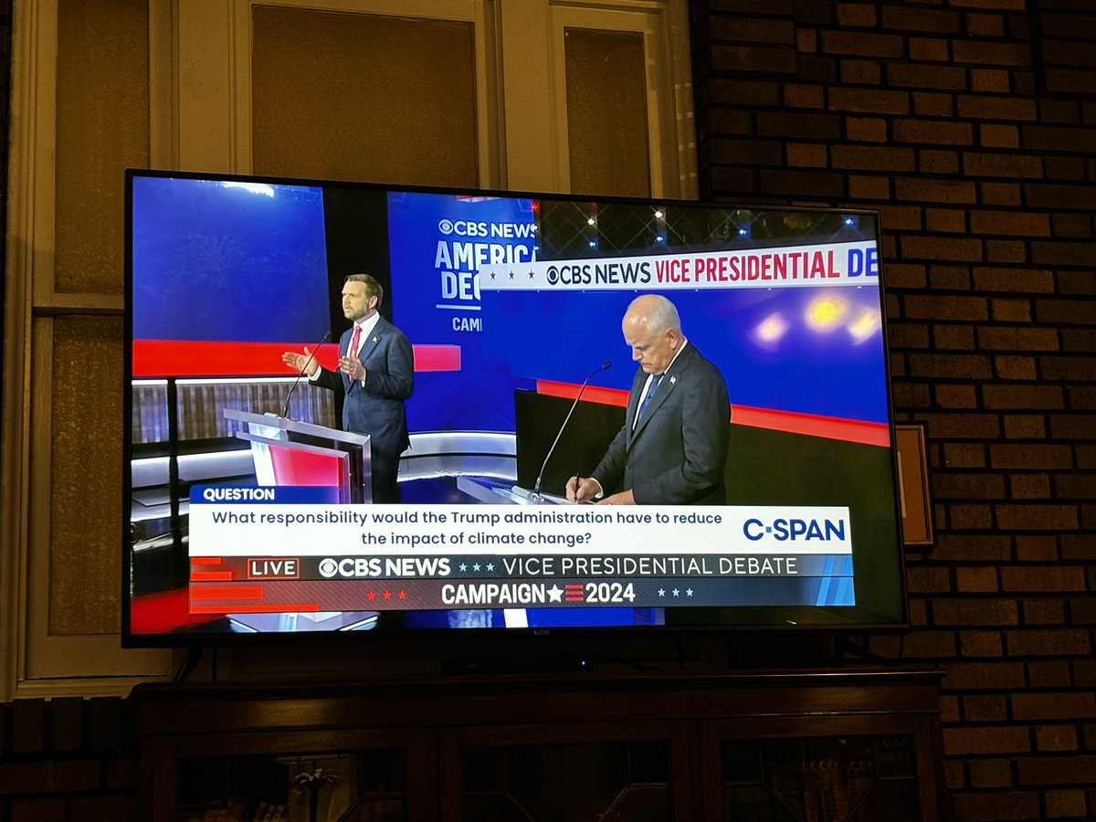 bluestein's tweet photo. It’s very early, but so far a strikingly civil debate … https://t.co/QpcLraTw1e