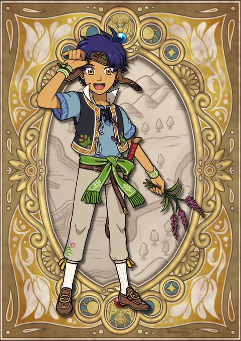 [The Dancer &amp; The Farmhand]Now with a new frame and a slight redesign (only for Lifei.)#originalcharacter #originalcharacterart 