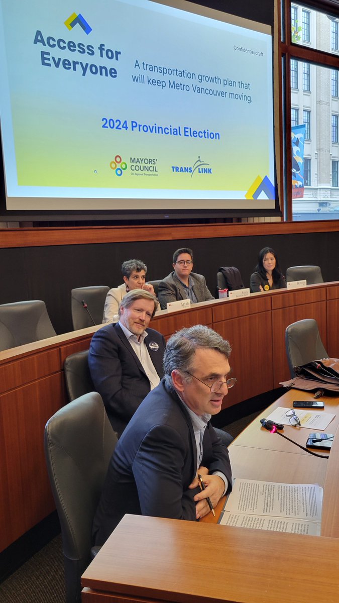 mayors_council's tweet photo. Thanks to Moving in a Livable Region @SFU for hosting an important conversation about public transit with election candidates @BowinnMa from @BCNDP and @ABremnerAkins from @BCGreens, and featuring New Westminster Mayor Patrick Johnstone.
#SaveTransit #bcpoli https://t.co/BkcZ1g2EAE