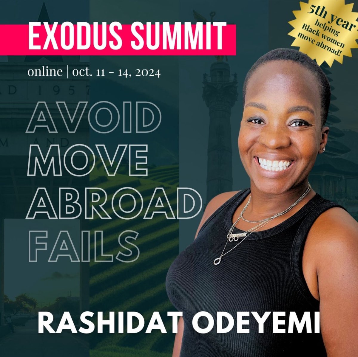 Rashidat is a life coach &amp; speaker who helps Black women break free from the “strong Black woman” narrative &amp; rediscover who they are beyond their job titles. Join Rashidat for her session “Avoid Move Abroad Fails” &amp; learn how to make your transition abroad smooth and successful