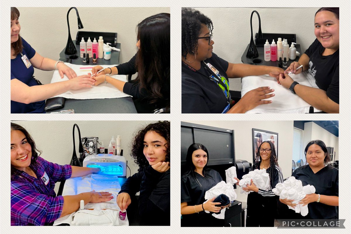NISDCosmetology's tweet photo. #COSII SENIORS are gaining career experience through salon services. We are open for morning and afternoon sessions every other Tuesday! Book now✂️ CosmetologyAcademy@nisdtx.org or call 817-698-5828! @steele_echs @NisdCTE @NHSTexans @ByronNelsonHigh @EatonHighSchool #IamNISDCTE https://t.co/qsZL2ulMDW