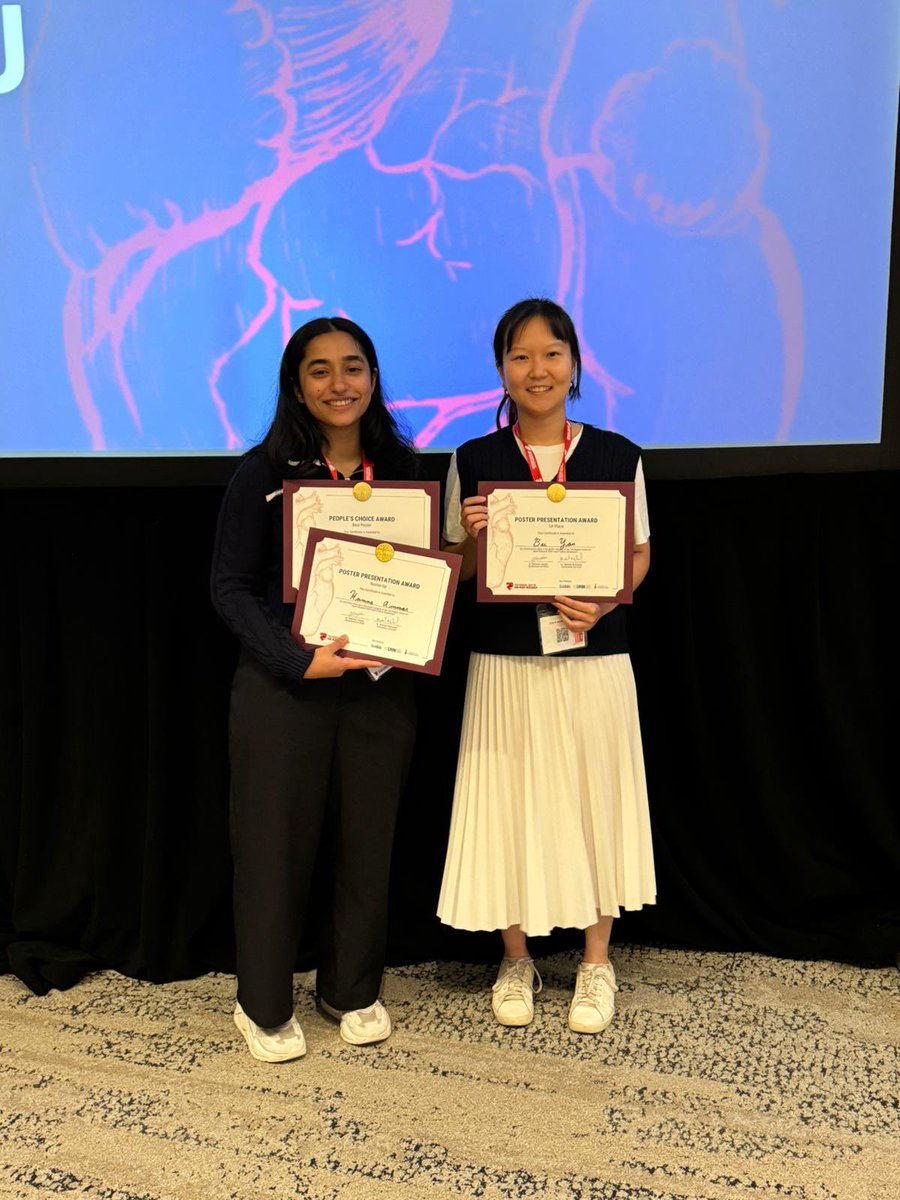 Congratulations to <a href="/hamna_ammar/">Hamna Ammar</a> and <a href="/Bei0903/">Bei</a> for wining best poster awards <a href="/trogersresearch/">Ted Rogers Centre for Heart Research</a> #HeartFailure symposium! Well deserved recognition to their hard work, dedication, and passion for research.