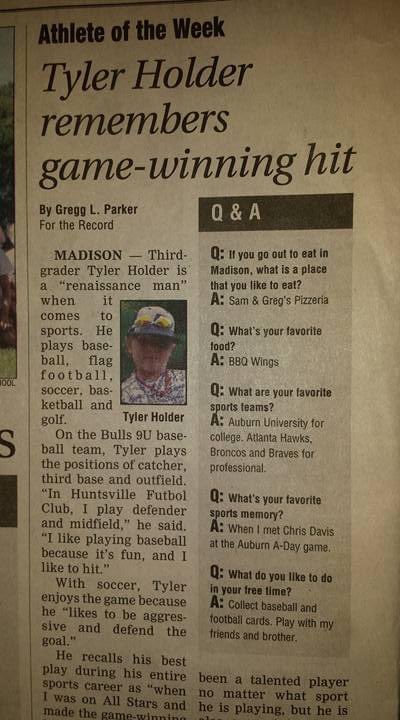 Throw back to being in the newspaper remembering my game winning double in Allstars to send us to state semifinals.