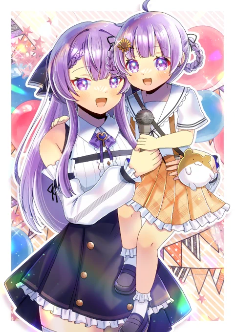 VTuberの乙夏れいさんとれいかちゃんを描かせて頂きました!リクエスト有難うございます #Skeb #れいあーと 