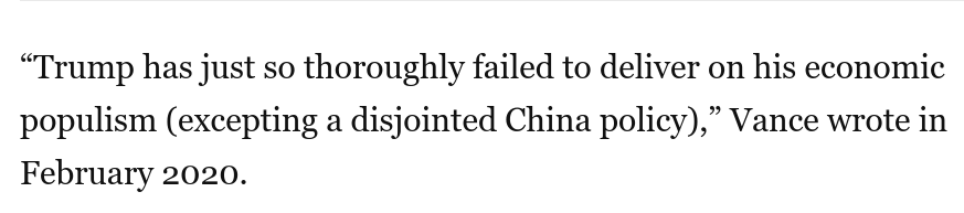 There's a small logical problem with what JD Vance just said. He claimed he changed his mind about Trump because Trump delivered as president, but Vance's admission that Trump didn't deliver on economic populism came in 2020, near the end of Trump's term.