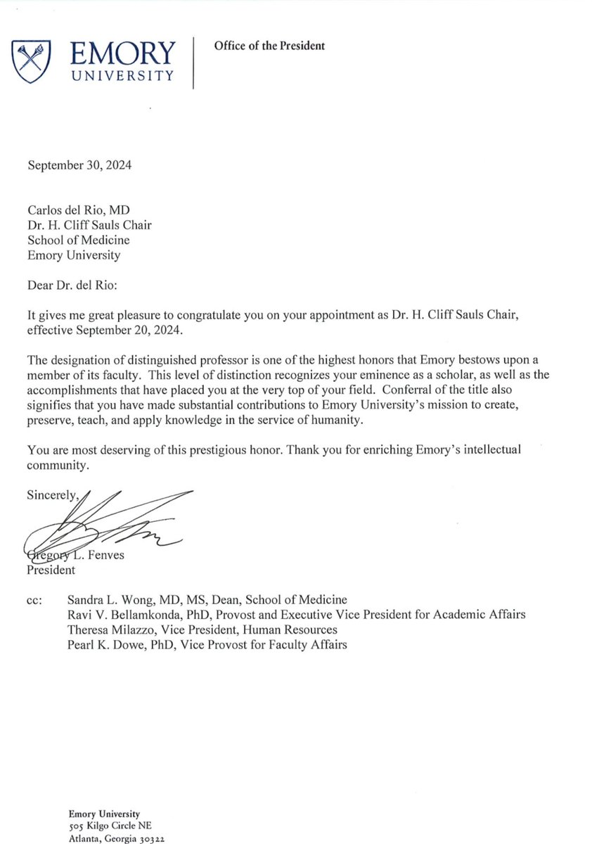 Honored to be appointed as the H. Cliff Sauls Chair. Dr. Sauls graduated from Atlanta College of Physicians and Surgeons (later Emory University School of Medicine) in 1913. He would help transition Piedmont Hospital from a small, local sanatorium to a modern, regional hospital.