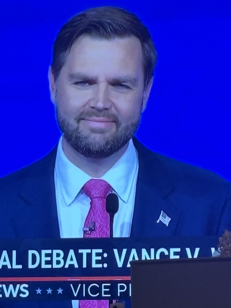 elizaorlins's tweet photo. This smug fuck.

#VPDebate https://t.co/RnryQHhvuR