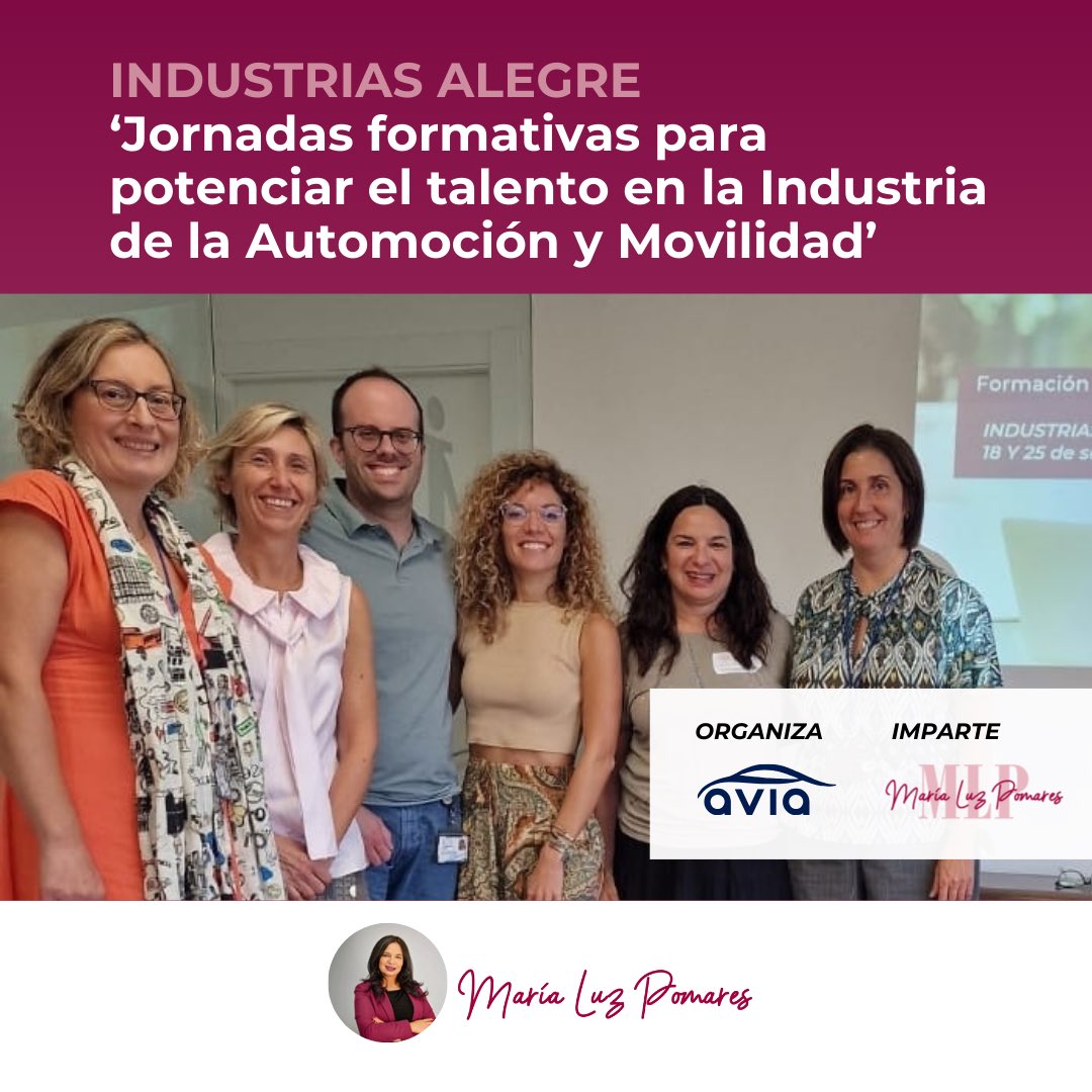 MariaLuzPomares's tweet photo. Gracias a Industrias Alegre por confiar en nuestra compañera María Luz Pomares Soler para estas de sesiones. ¡Es inspirador ver a empresas tan comprometidas con el crecimiento y la innovación! 

#Formación #PsicologíaEmpresarial #Automoción #Industria #Logística https://t.co/LL0fvvS0Ha