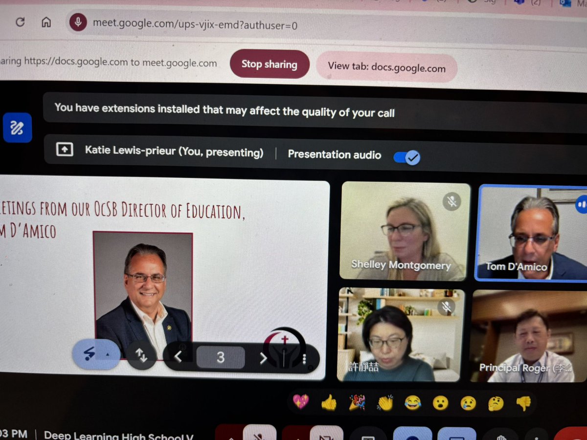 klewis_prieur's tweet image. Never too late for Deep Learning!  Literally.  Our @OttCatholicSB HS DL inquiry team is really enjoying this evening sharing with and learning from the group that visited us last year from Taiwan!  #learningPartnerships @ocsbDL