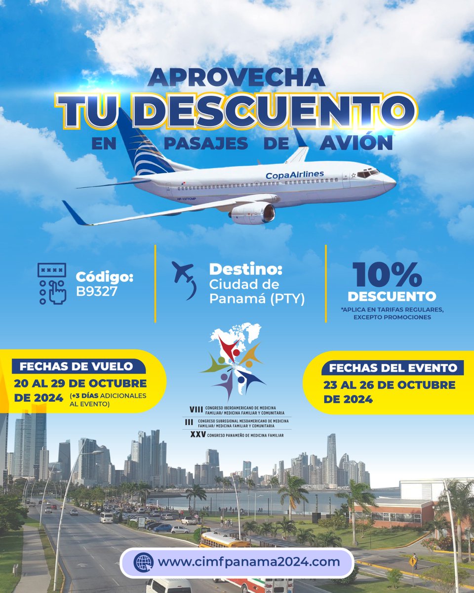 A pocos días del VIII Congreso Iberoamericano de medicina familiar y comunitaria, aprovecha esta estos descuentos.