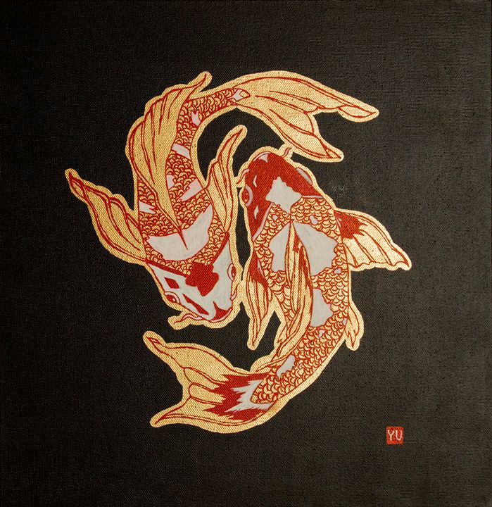 womb_art's tweet photo. Art of the Day: "Koi fish. Carp. Gold". Buy at: https://t.co/WByghnzwVz https://t.co/DEZEjeACyD