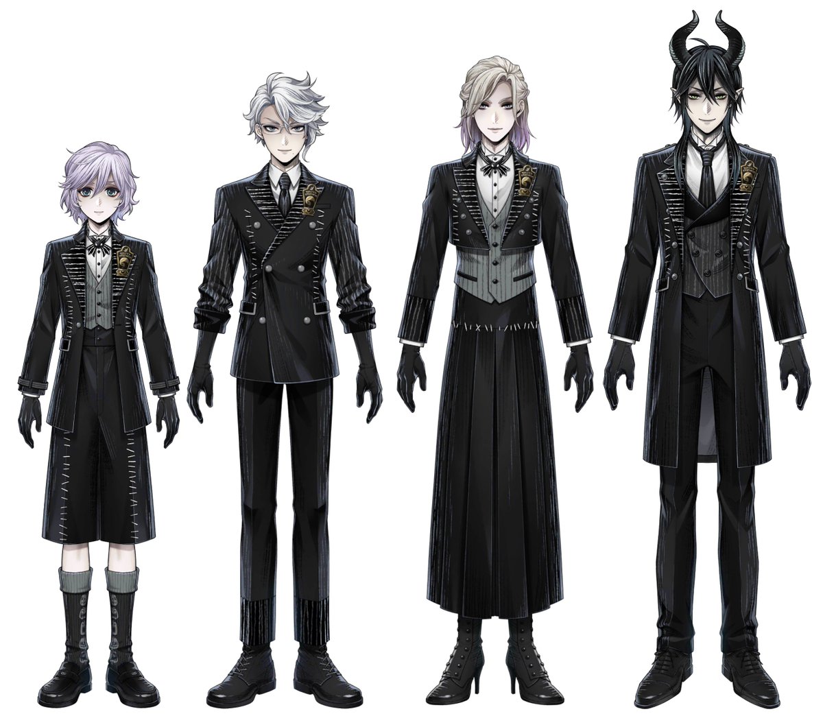 MostroLoungeVIP's tweet photo. Nightmare suit Epel, Azul, Vil, Malleus 1/2 
They look like a goth family https://t.co/n5f1pHpW77