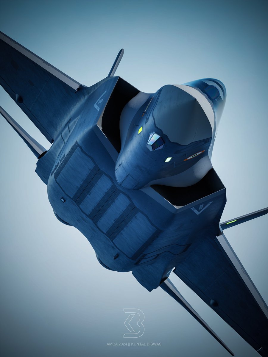 Kuntal__biswas's tweet image. AMCA 🇮🇳

Artistic depiction of Indian Air force AMCA with advanced electro optical targeting system. The EOTS will empower AMCA to detect target at a very long range without having to use it&apos;s Radar.