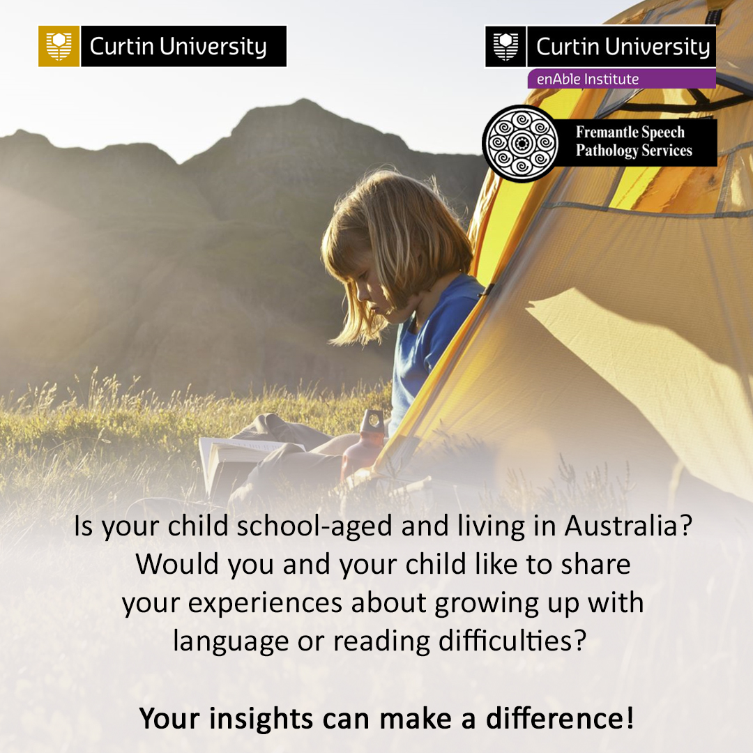 Robert Wells (@robertpwells) on Twitter photo 🎉 Researchers at <a href="/CurtinenAble/">Curtin enAble Institute</a> are exploring wellbeing of students who have a diagnosed language or reading difficulty.
We're looking for parents & children/young people to share their experiences of socioemotional wellbeing (Curtin HREC HRE2021-0084) curtin.au1.qualtrics.com/jfe/form/SV_eM… 🎉 Researchers at <a href="/CurtinenAble/">Curtin enAble Institute</a> are exploring wellbeing of students who have a diagnosed language or reading difficulty.
We're looking for parents & children/young people to share their experiences of socioemotional wellbeing (Curtin HREC HRE2021-0084) curtin.au1.qualtrics.com/jfe/form/SV_eM…