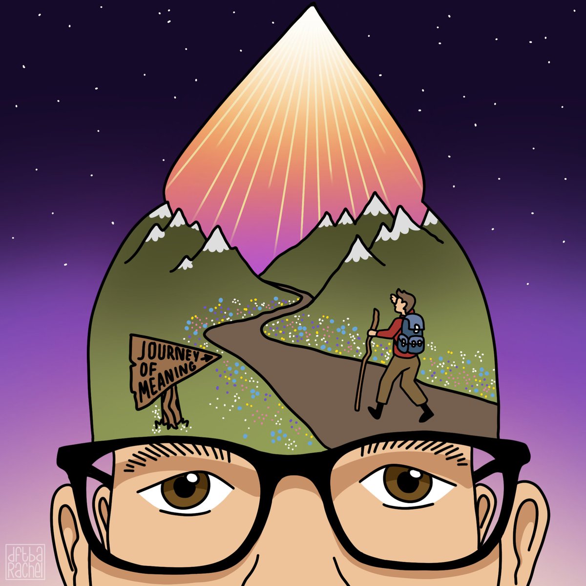 dftbaRachel's tweet photo. Day 1: Journey Of Meaning ☀️🏔️🚶🏻‍♂️ #NerdfArters https://t.co/AnMLWljJoi