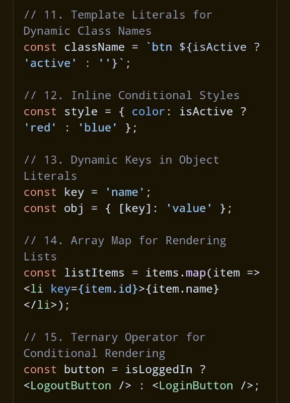 e_opore's tweet image. 20 React Shorthand Techniques Every Developer Should Know. ⬇️