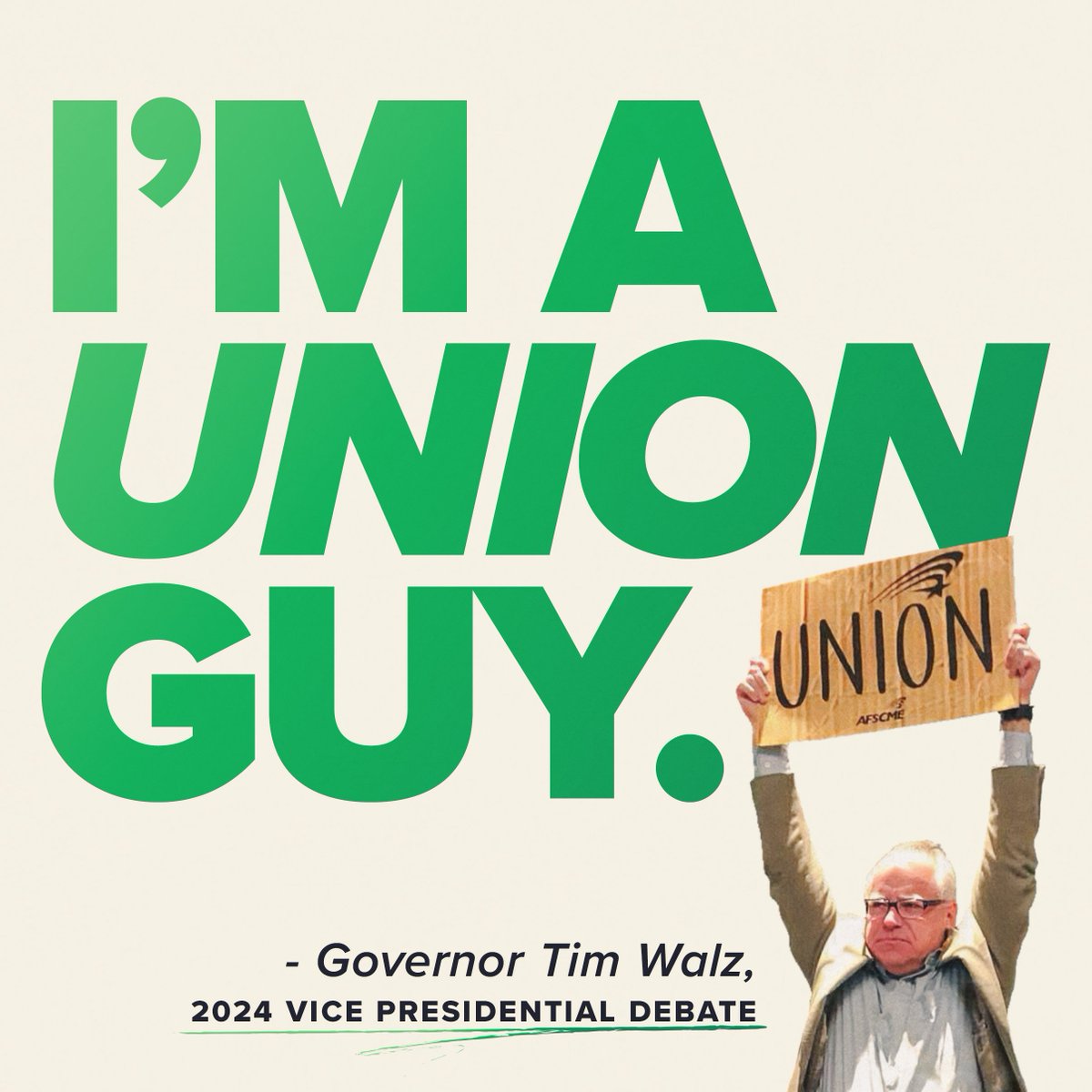 AFSCME (@afscme) on Twitter photo Period. #VPDebate2024 Period. #VPDebate2024