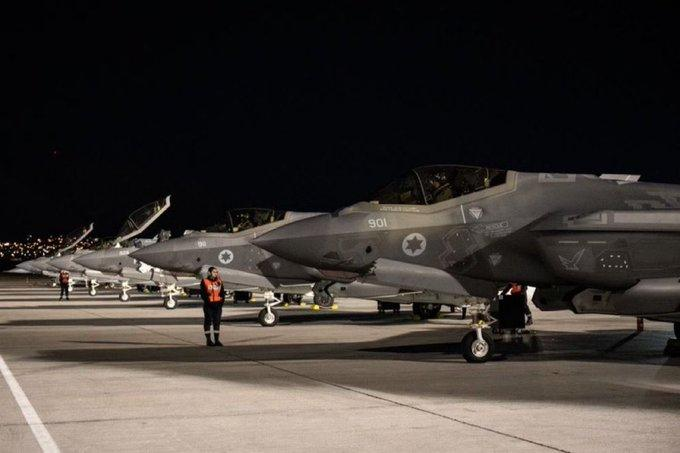 AbeGhazal's tweet photo. More than 20 5th generation F-35I fighter jets were destroyed in Nevatim airbase in #Israel.

The #Nevatim air base, located 15 km from the #Negev desert and also known as Air Force Base 28, is one of the largest bases of the Israeli Air Force. In addition to the F-35I, stealth fighter jets, transport aircraft, tanker aircraft and electronic surveillance and reconnaissance machines are stationed there, as well as the so-called Israeli Air Force One.