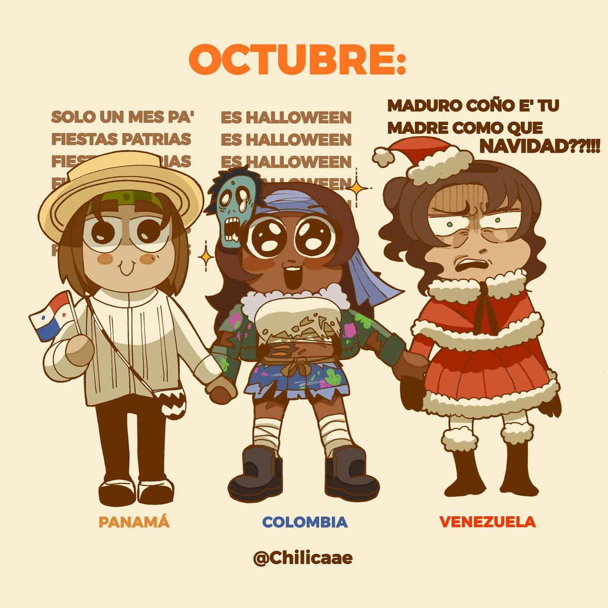 chilichiliaee's tweet photo. Los vecinos esperando fiestas muy distintas....🇵🇦🇨🇴🇻🇪 (Una obligada por el mamaguevo )
#LatinHetalia https://t.co/JYpr36ymk8