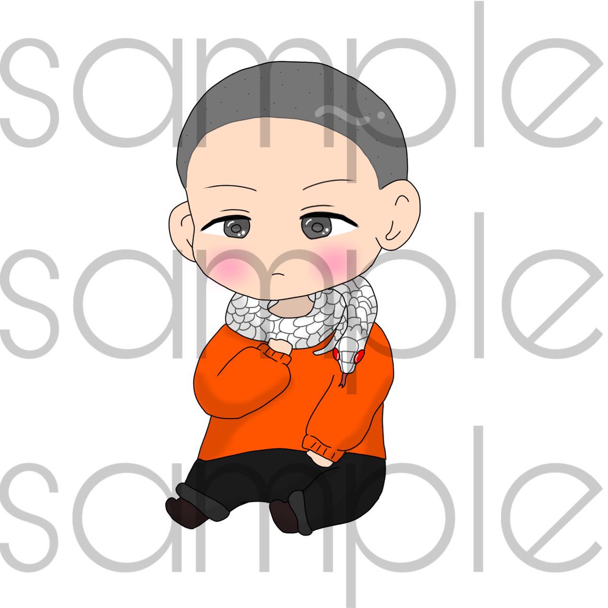 𓊆ご依頼𓂃 𓈒𓏸𓊇

ご依頼ありがとうございます❕
首に蛇巻いてるの難しい🐍💦

 #イラスト依頼 
 #ゆるきゃら