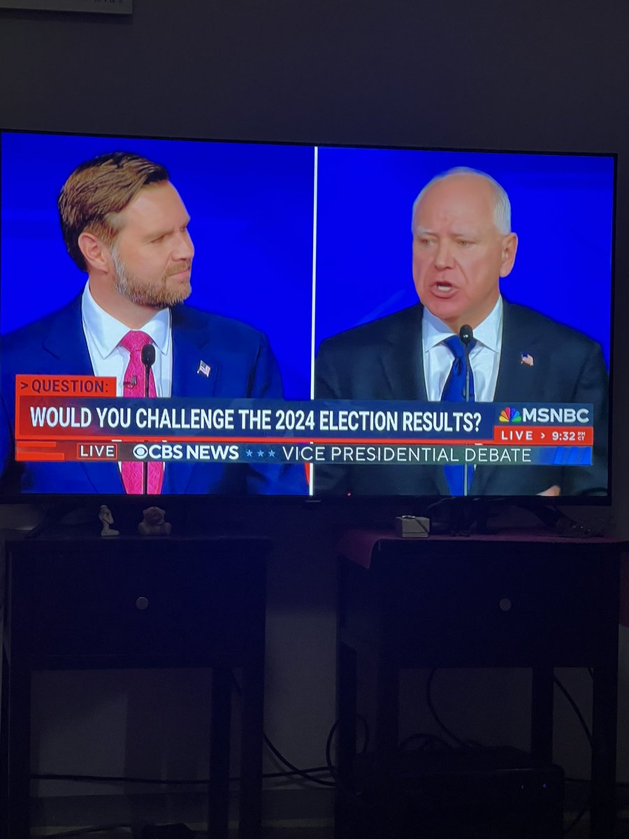 I am, dare I say, “enjoying” this debate between the running mates! 

It’s amazing how far a bit of respect can go! 

Super interesting debating, rather than all out personal attacks. 

#VicePresidentialDebate #Debate2024