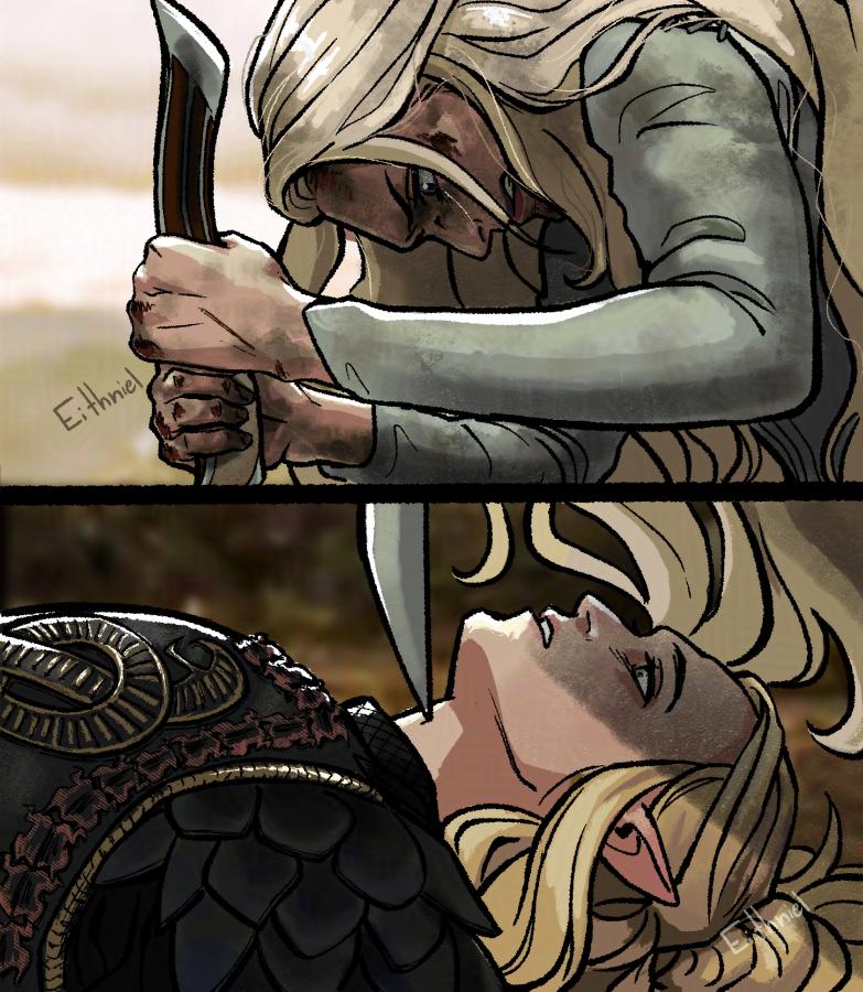 Eithniel's tweet image. &quot;You will never turn me from the light, deceiver &quot;

&quot;No, I only offer more power and praise than your light has ever given you..&quot;

#Haladriel #Saurondriel #TheRingsOfPower