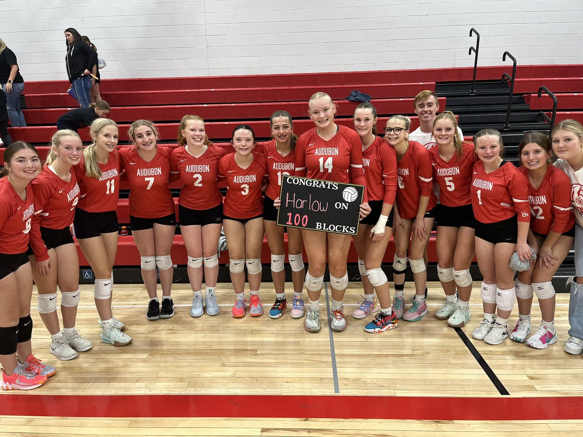 Congrats to Harlow for reaching her 100th career block!