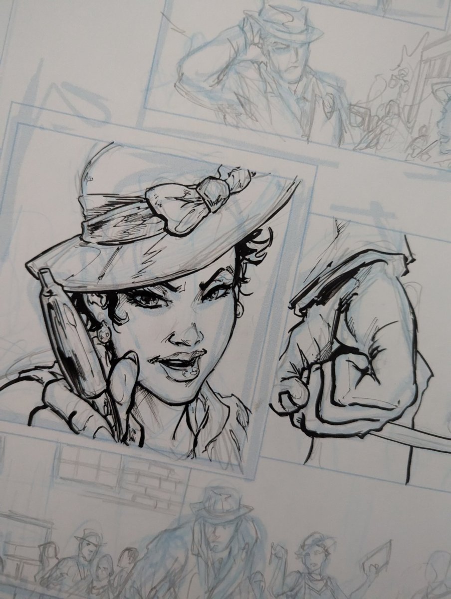 Just going to be posting #ink work on my #comic #book #Brotherbones for #inktober as I only have so much time and effort to give in this life lol. 
Here is Sally Paige with a bit of attitude. 

Brother Bones created by Ron Fortier, #airship27 #pulp #noir #illustration