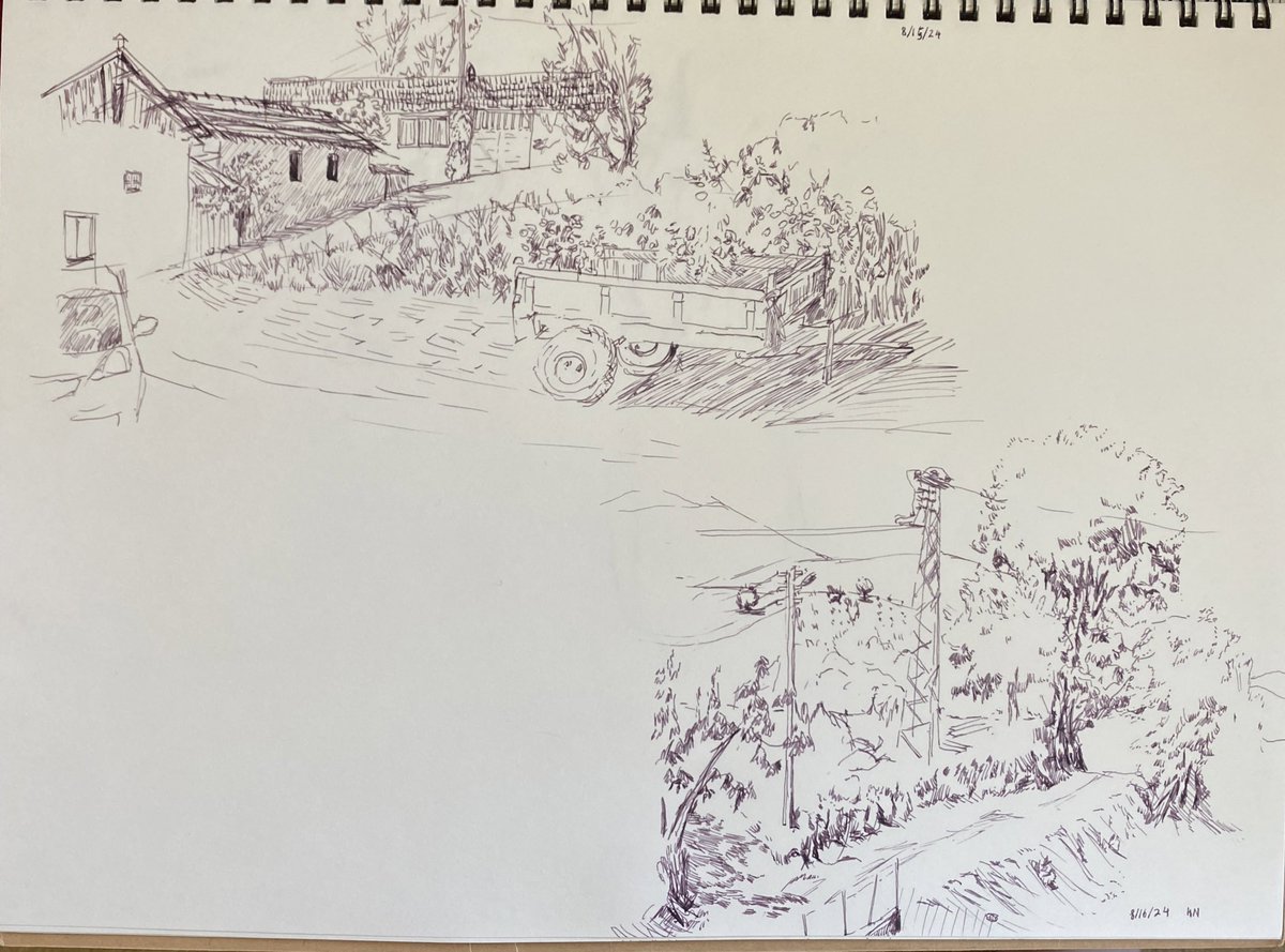 plein air pen sketches in nearby köy  Bursa, Türkiye