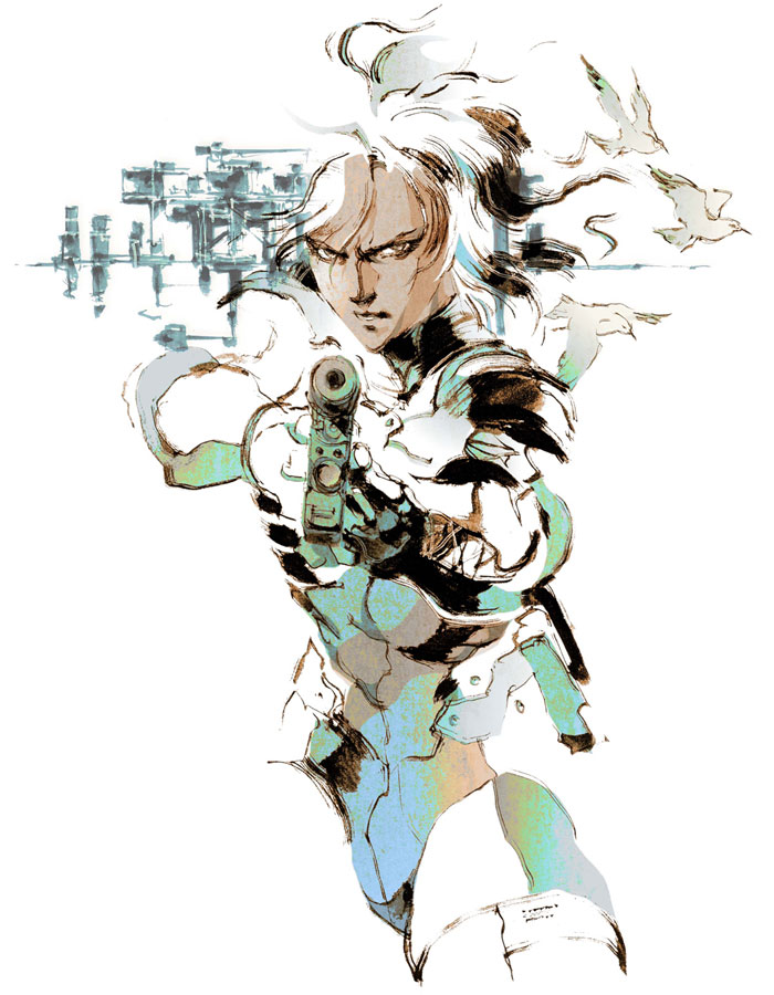 BLU__SA's tweet photo. Unprompted 'hell yeah': Yoji Shinkawa's Raiden concept art for MGS2 is just the coolest shit of all time man. Don't know enough about art to explain it but like I would put this on my walls it's so sick https://t.co/QTD2vIWmOZ