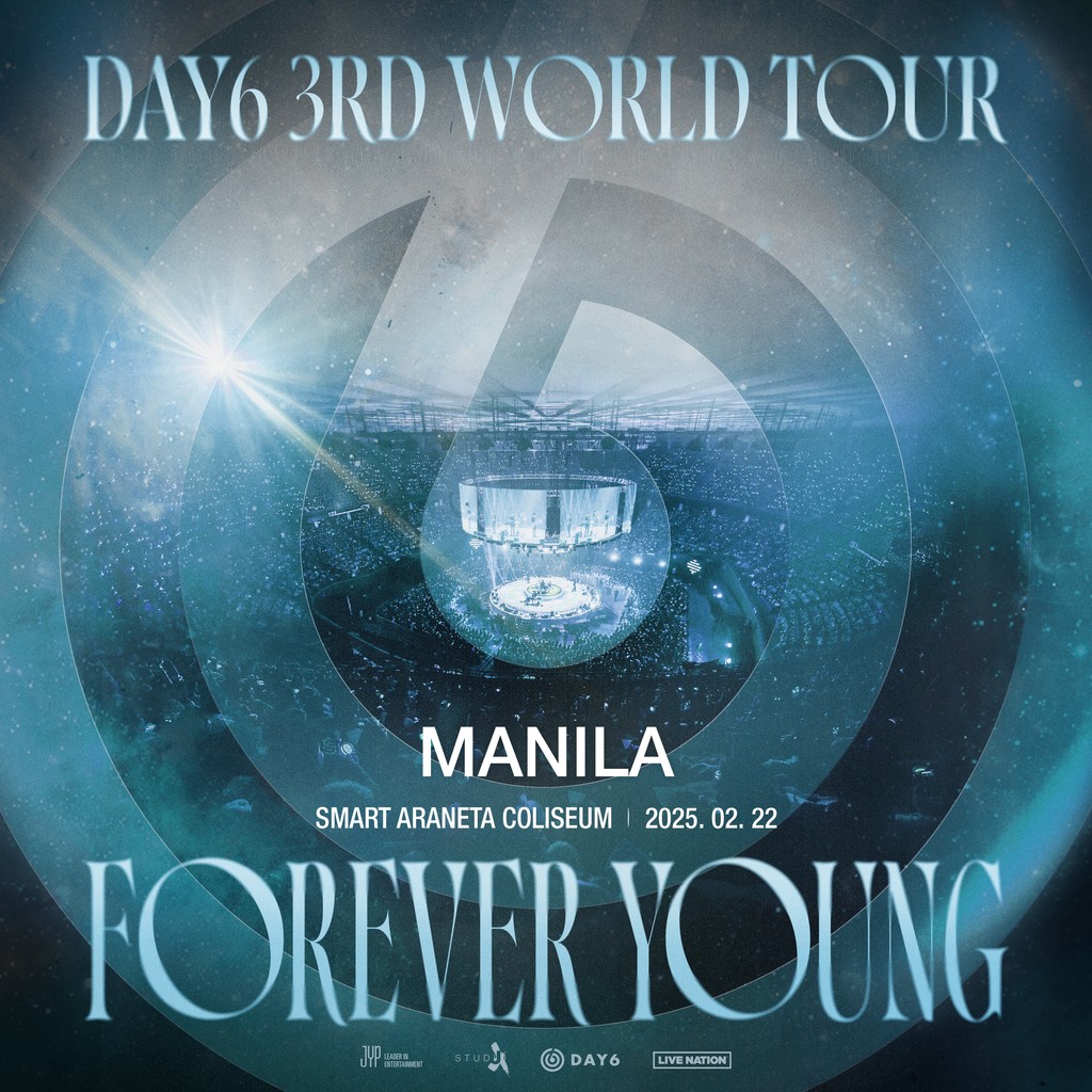 livenationph's tweet photo. 🎉This is it, My Day! General onsale for DAY6 3RD WORLD TOUR <FOREVER YOUNG> in MANILA starts TODAY at 12PM!

Tickets will be available at https://t.co/NfkndnDgl8 and Ticketnet outlets.

#DAY6 #데이식스 
#DAY6_3RD_WORLDTOUR 
#FOREVER_YOUNG 
#Band_Aid 
#녹아내려요 https://t.co/SwG2OzMVWa