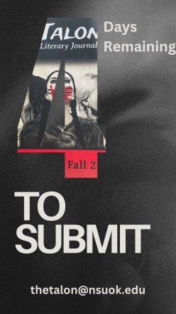 JournalTalon's tweet image. We had a great turnout tonight at the library event, so thanks to everyone who made tonight amazing.

There are four more days to submit so definitely do
so if you haven’t! With Fall arriving turn a leaf by submitting your piece.

nsuok.edu/the-talon/talo…