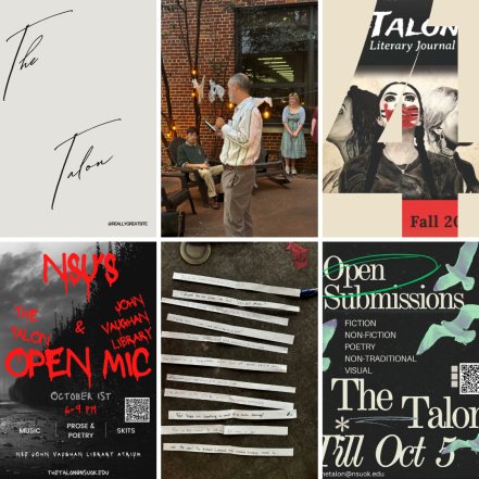 JournalTalon's tweet image. We had a great turnout tonight at the library event, so thanks to everyone who made tonight amazing.

There are four more days to submit so definitely do
so if you haven’t! With Fall arriving turn a leaf by submitting your piece.

nsuok.edu/the-talon/talo…