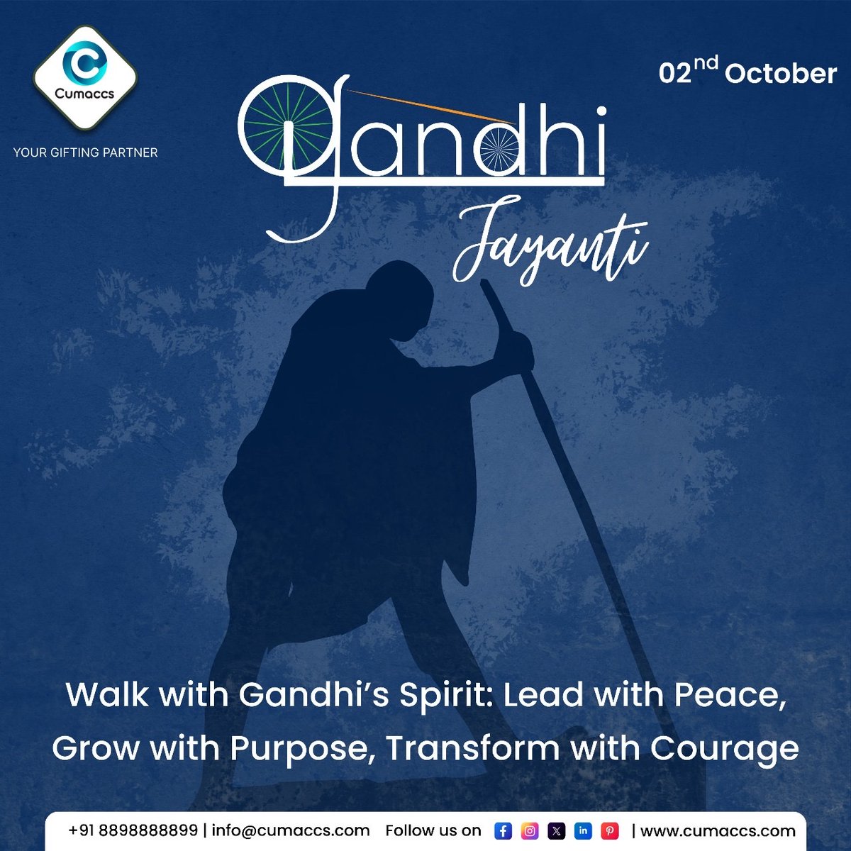 cumaccs's tweet photo. Honoring the Mahatma’s teachings of love and unity!❤️ 

Happy Gandhi Jayanti!🌍✨

#GandhiJayanti #MahatmaGandhi #GandhiLegacy #SimpleLiving #PeaceForAll #LegacyOfMahatma #PathOfNonViolence #TruthAndSimplicity https://t.co/53cOygT7HO