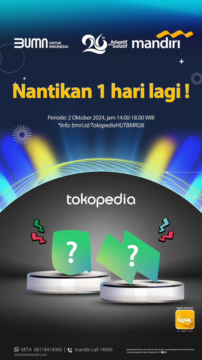 nuviafrah's tweet photo. Skincare, nonton dan mistery discount juga ada 😍

Happy 26th years Bank Mandirii @bankmandiri 🥳
Saatnya menggosok teman untuk jajan bareng hihi

#promomakanan #promokopi #infodiskon https://t.co/9yhpKb9Axu