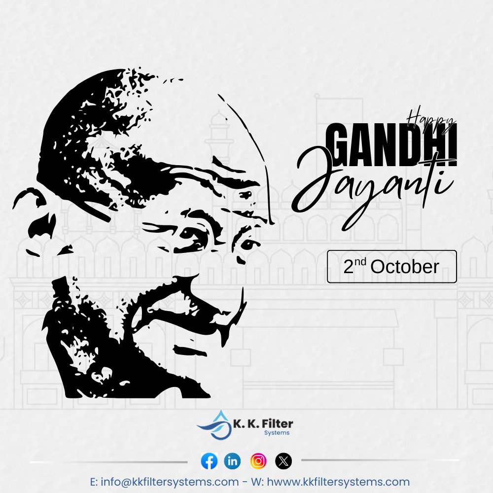 KKFilterSystems's tweet image. Happy Gandhi Jayanti!

#GandhiJayanti #MahatmaGandhi #India #Freedom #GandhiJayanthi2024