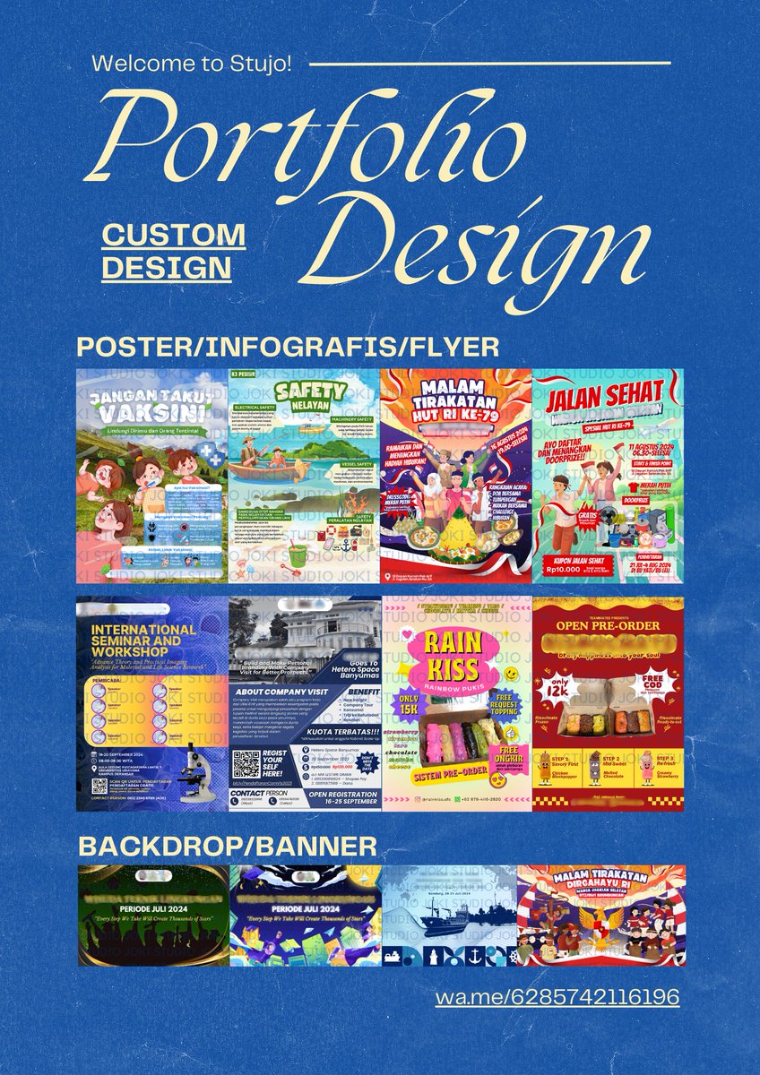 studio_joki's tweet photo. open custom design flyer, brosur, banner, backdrop, feed ig, ppt, portfolio atau lainnya,

 langsung wa ajaa buat tanya tanya https://t.co/ywJYmcs9pq 

#jasadesign #jasaedit #jokitugas #jokippt #jokidesign #zonaba #zonauang #zonajajan https://t.co/IjfHAes53B