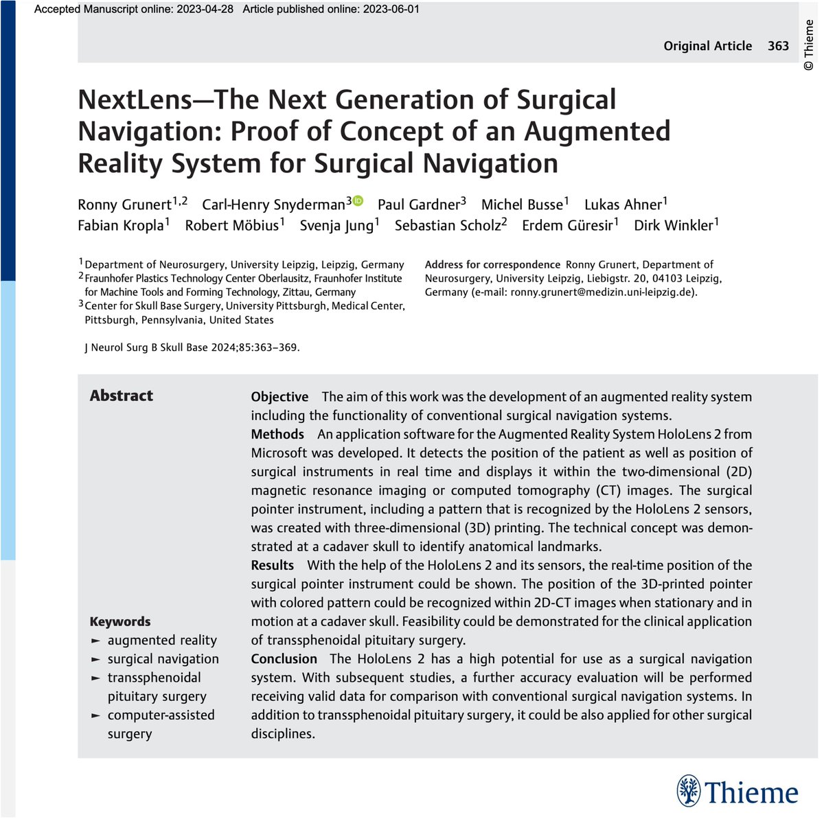 Journal of Neurological Surgery (JNLS) tweet media