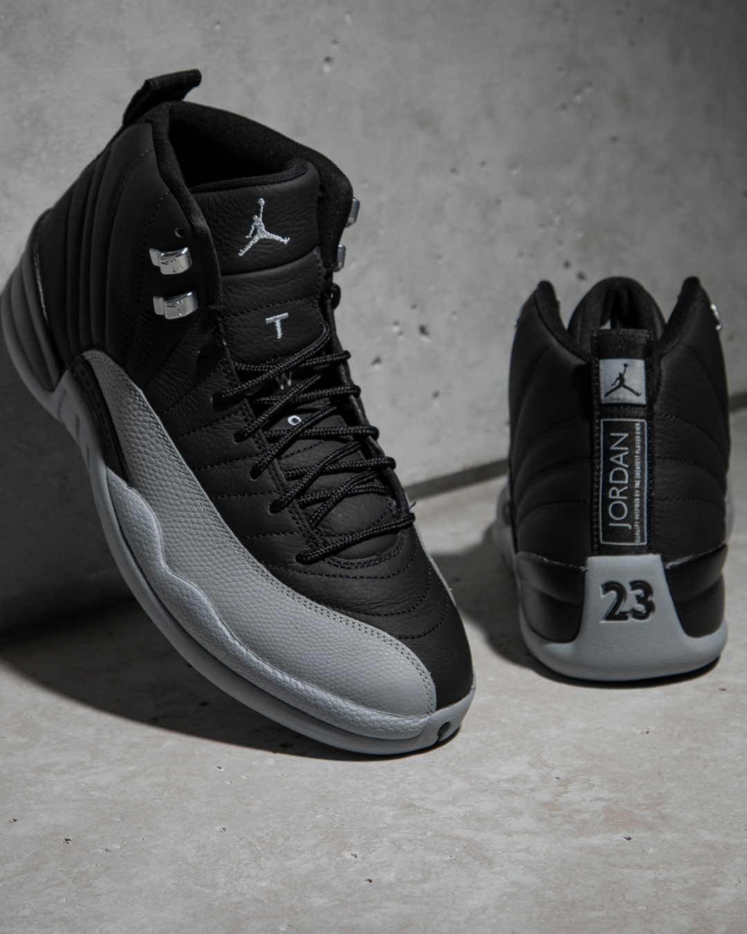 Black jordan 12 finish line hot sale