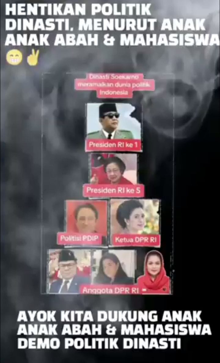Epricila10's tweet photo. DINASTI POLITIK...
Kalau keluarga Pak Jokowi di larang 
Kalau yang lain bebas, Katanya
Demokrasi....piye toh? https://t.co/D1mkC8sTGD