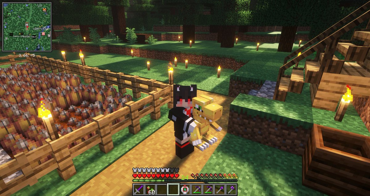 as_sawa's tweet photo. #minecraft
①MODパック「DIGIMON WORLD CATALYST」をベースに個人で遊びやすい環境作って遊んでるよ
②夜空に浮かぶリアルワールドが綺麗
③初期拠点完成。デジミートが畑から取れるのはgood
④パートナーがアグモンまで進化したよ。抱き上げたくなる可愛さ。 https://t.co/YEV2gS6ckD