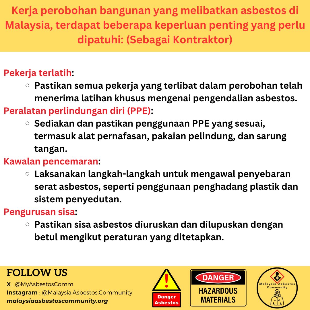MyAsbestosComm's tweet photo. Bersama-sama, kita boleh mewujudkan Malaysia yang bebas​ asbestos dan melindungi kesihatan generasi akan datang. ​Sertailah usaha kami dalam meningkatkan kesedaran dan ​mencetuskan perubahan! https://t.co/oitsEDa4qz
