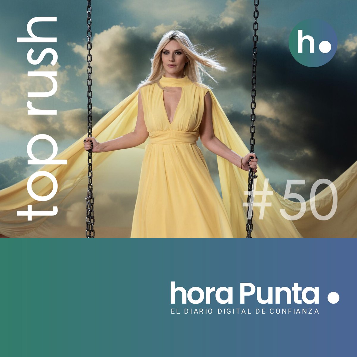 🕚 #TopRush de #HoraPunta hasta el 6 de octubre de 2024 🗓️

5️⃣0️⃣ Laura Pausini - Chao 🆕

🗣️ Una italiana corona la lista y nuestra querida <a href="/LauraPausini/">Laura Pausini</a>  la cierra esta semana con su nuevo tema... ¡Bienvenida a #TopRush!

🤳🏻 ¡Vota aquí! horapunta.com/noticia/45186/…
