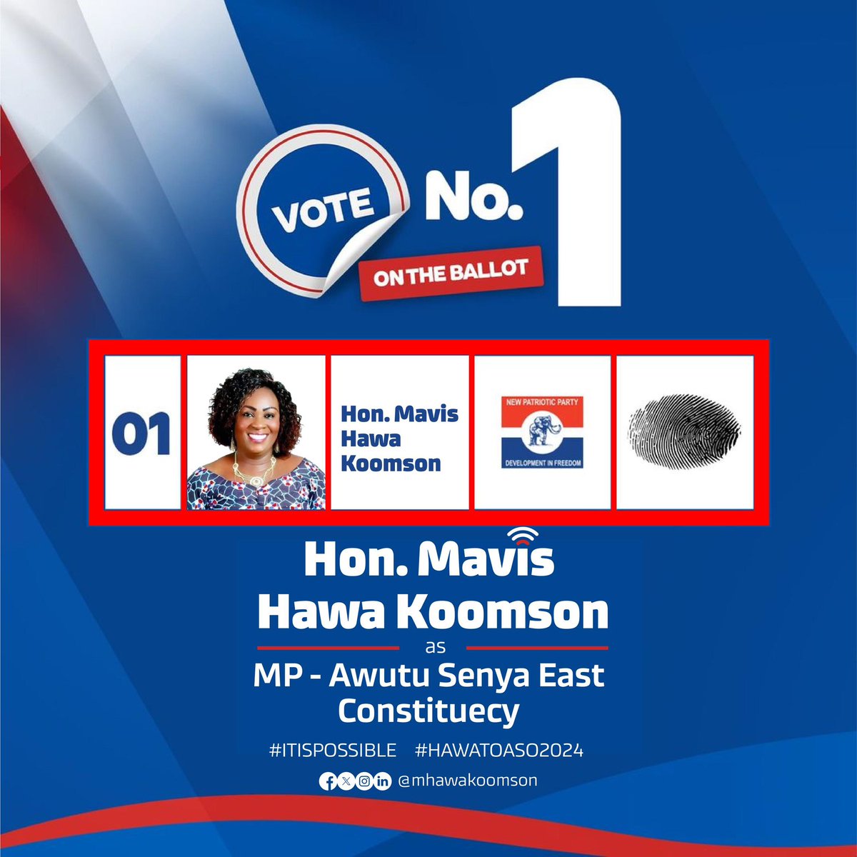 I am number one on the ballot paper.

#HawaToaso2024
#ItIsPossible