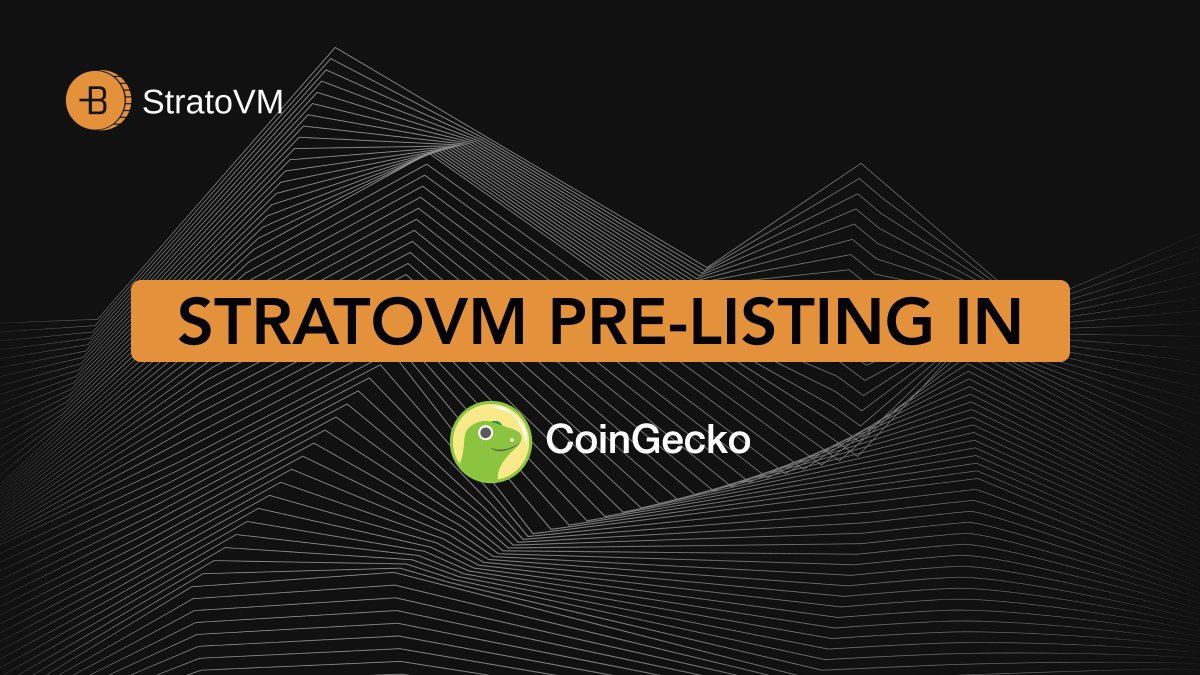 StratoVM_'s tweet image. 📢StratoVM's Coingecko Pre-Listing Announcement!

StratoVM just had a pre-listing on CoinGecko.

View our token here: coingecko.com/en/coins/strat…

⭐️Add us to your watchlist and be updated with our news!