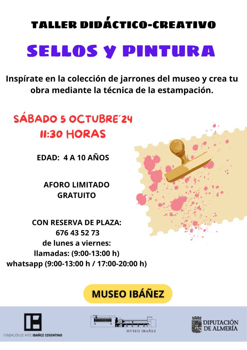 ACTIVIDADES FIN DE SEMANA
Esta semana tenéis una cita en el Museo Ibáñez con nuevos talleres en familia. Os esperamos!