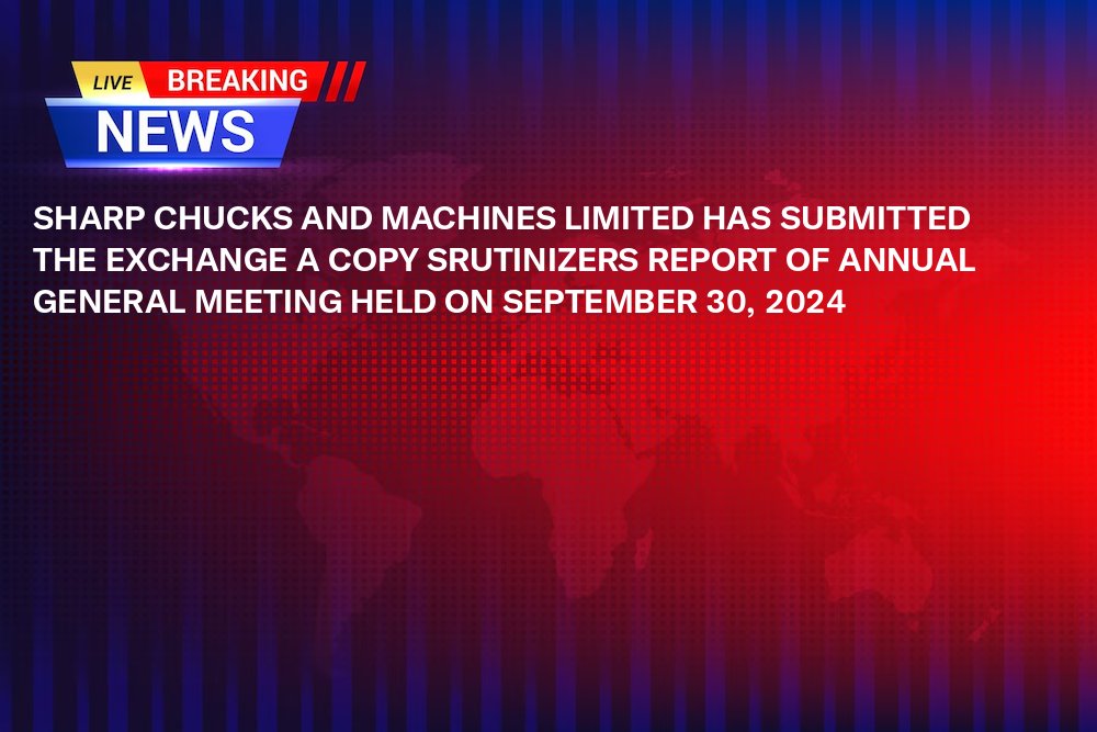 wegro_ai's tweet image. 📊 Sharp Chucks and Machines Limited | #SCML
𝗧𝗬𝗣𝗘: Shareholders meeting

𝗦𝗢𝗨𝗥𝗖𝗘: wegro.app/0lXW73 

Try wegro.app for FREE to get ⚡️ AI-Powered updates of your stocks on WhatsApp! 👉 wegro.app/go