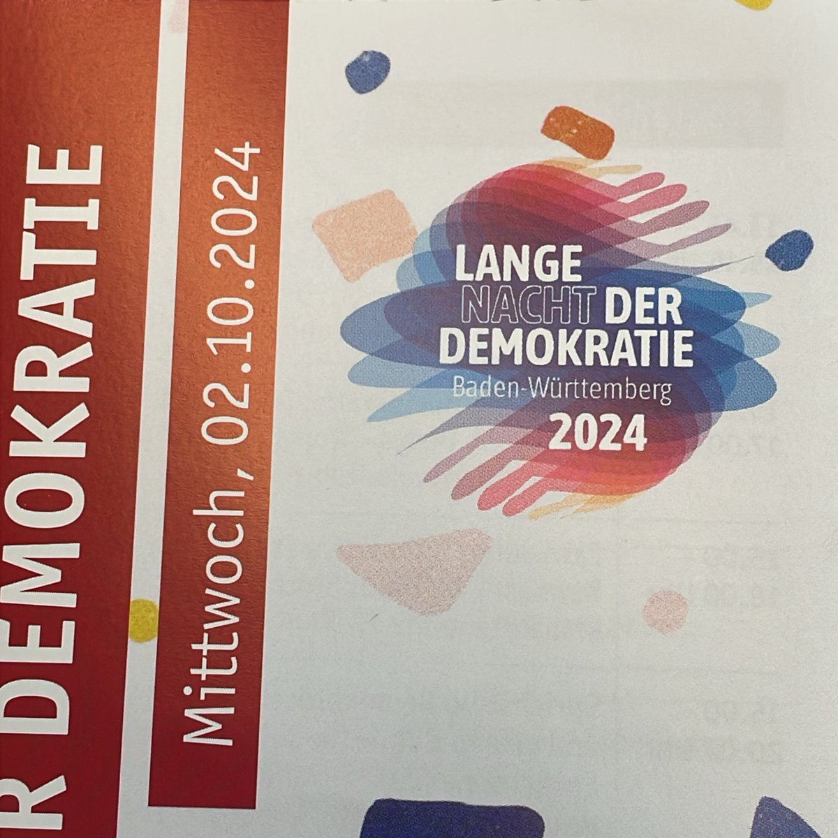 Wir freuen uns! Wir sind heute bei der #LangeNachtderDemokratie der vhs Stuttgart am Start. Ein tolles Programm - kommt einfach vorbei!
#ZurDemokratieermutigen #FürDemokratiebegeistern