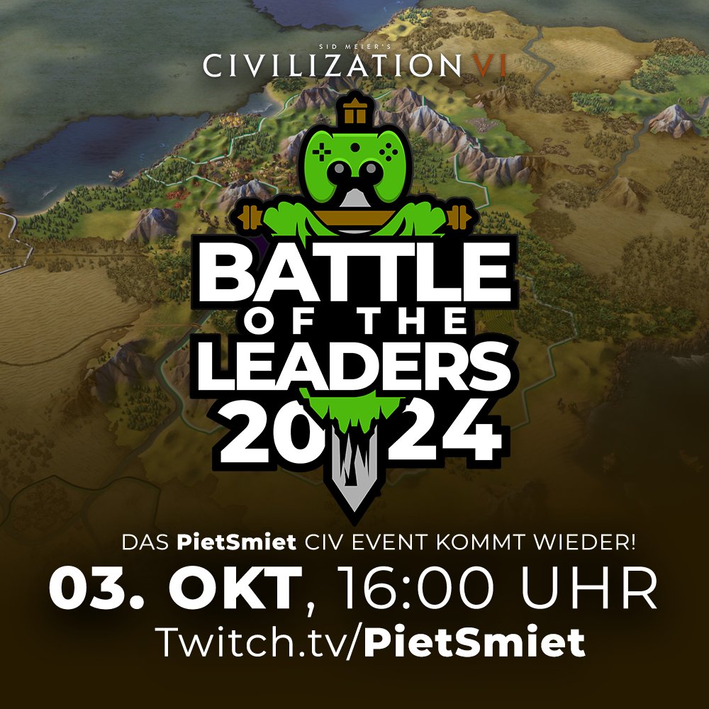 Peter Smits Jr. (@pietsmiet) on Twitter photo Nochmal der kurze Hinweis: Morgen: Battle of the Leaders - Wann: 16.00 Uhr - Wo: twitch.tv/pietsmiet 🙏 <a href="/xjennyan/">JenNyan</a> <a href="/Writing_Bull/">Writing Bull | Daniel Blum</a> <a href="/MikeLS91/">Mike Stiefelhagen</a> <a href="/MauriceWeber42/">Maurice Weber</a> <a href="/Steinwallen/">Steinwallen - Games & History</a> Nochmal der kurze Hinweis: Morgen: Battle of the Leaders - Wann: 16.00 Uhr - Wo: twitch.tv/pietsmiet 🙏 <a href="/xjennyan/">JenNyan</a> <a href="/Writing_Bull/">Writing Bull | Daniel Blum</a> <a href="/MikeLS91/">Mike Stiefelhagen</a> <a href="/MauriceWeber42/">Maurice Weber</a> <a href="/Steinwallen/">Steinwallen - Games & History</a>