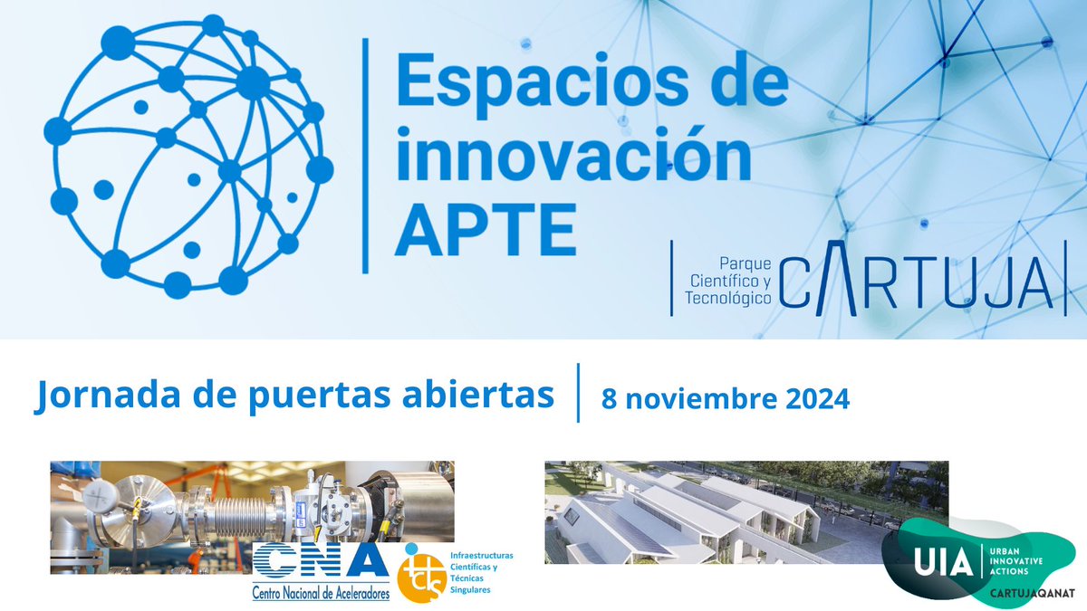 ᴊᴏʀɴᴀᴅᴀ ᴅᴇ ᴘᴜᴇʀᴛᴀꜱ ᴀʙɪᴇʀᴛᴀꜱ ᴀ ɪɴꜰʀᴀᴇꜱᴛʀᴜᴄᴛᴜʀᴀꜱ ᴅᴇ ɪɴɴᴏᴠᴀᴄɪÓɴ ᴅᴇʟ ᴘᴄᴛ ᴄᴀʀᴛᴜᴊᴀ

📅 8 ᴅᴇ ɴᴏᴠɪᴇᴍʙʀᴇ

1.- 𝐂𝐚𝐫𝐭𝐮𝐣𝐚 𝐐𝐚𝐧𝐚𝐭
2.- <a href="/redescna/">ICTS-CNA</a> 

➕Info e inscripciones: pctcartuja.es/es/eventos-y-j…

<a href="/APTE_es/">APTE</a>
